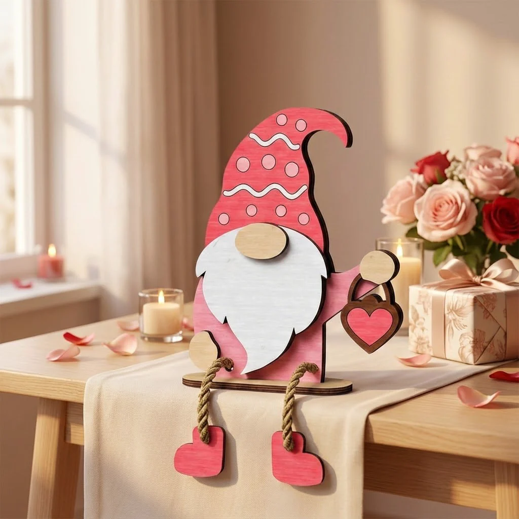 šValentineās Day Wooden Gnome Decoration - Image 9