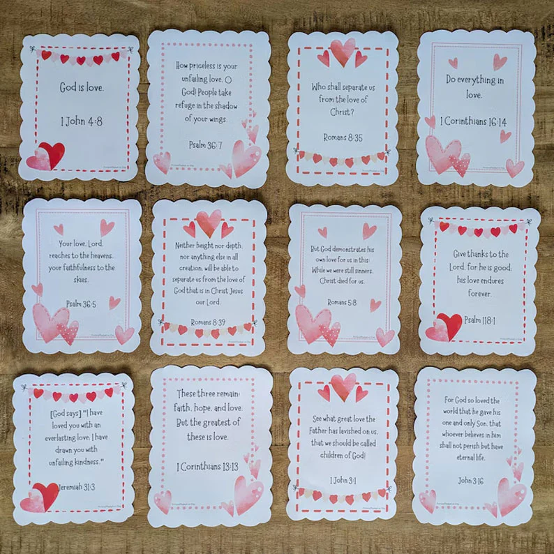 🔥🔥New Year--Christian Valentines Love Scripture Cards