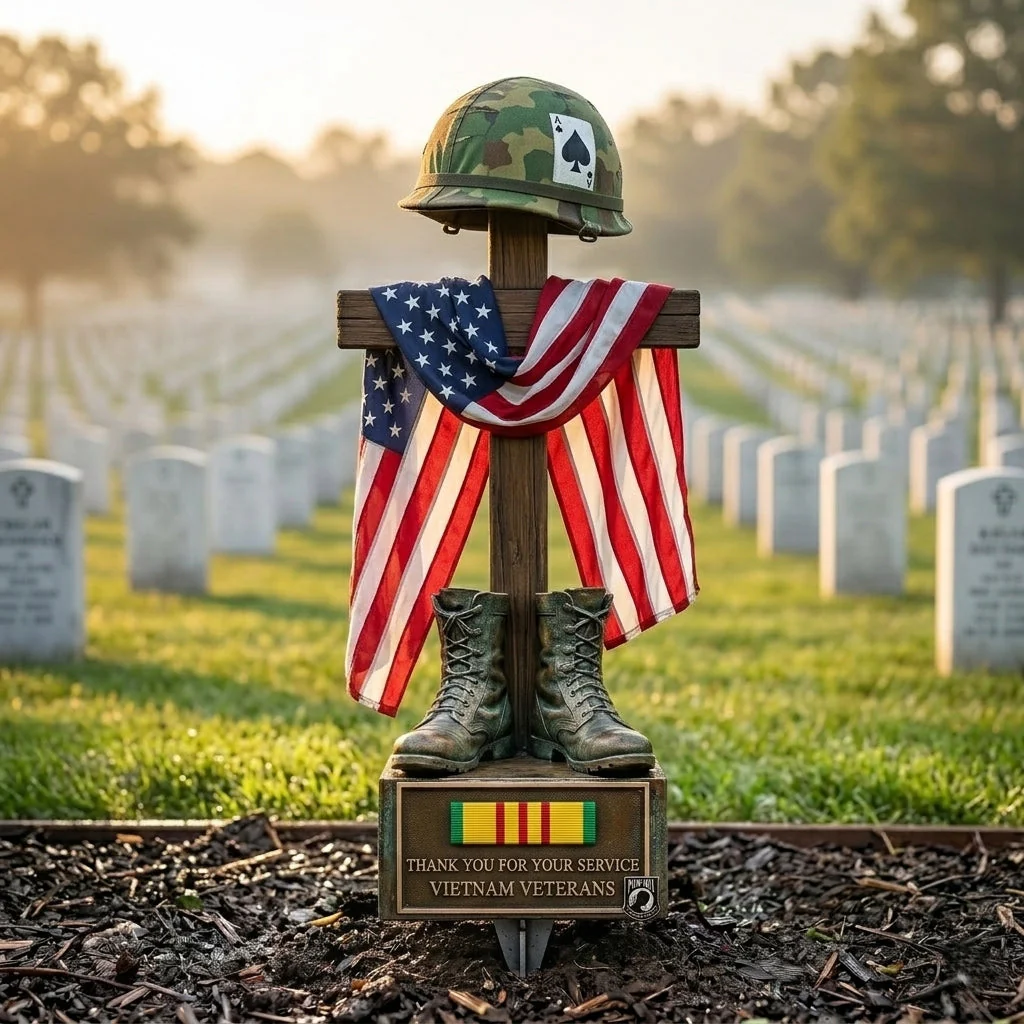 ✝️✝️Last Day Promo: 50% OFF 🎖️-Vietnam Veteran Battlefield Cross Memorial Garden Stake - Image 2