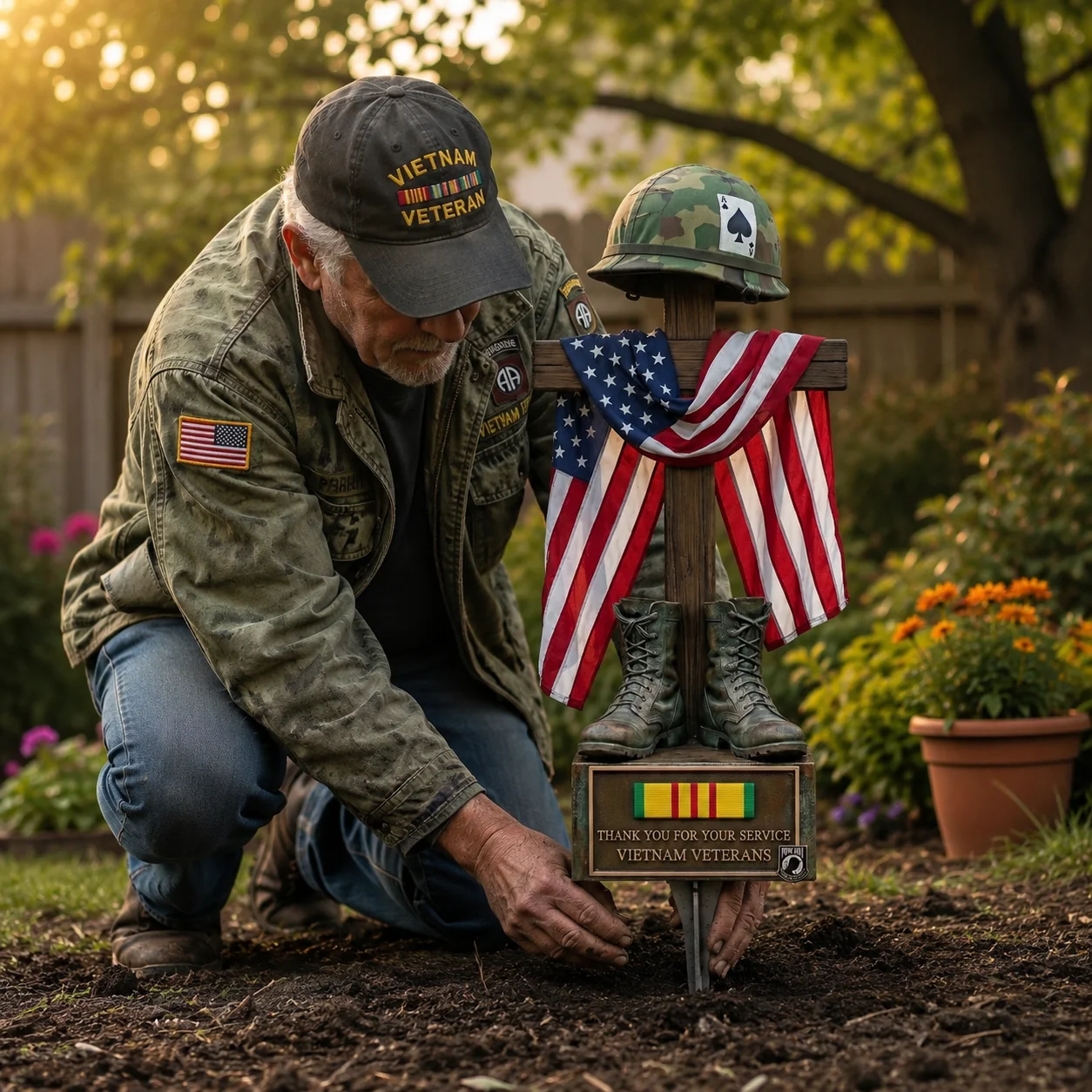 ✝️✝️Last Day Promo: 50% OFF 🎖️-Vietnam Veteran Battlefield Cross Memorial Garden Stake - Image 4