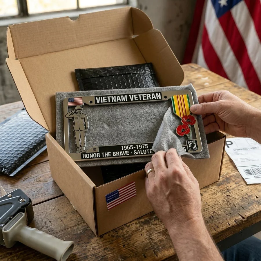 🎖️🦅Vietnam Veteran Tribute License Plate Frame | Perfect for Front & Rear Use - Image 2