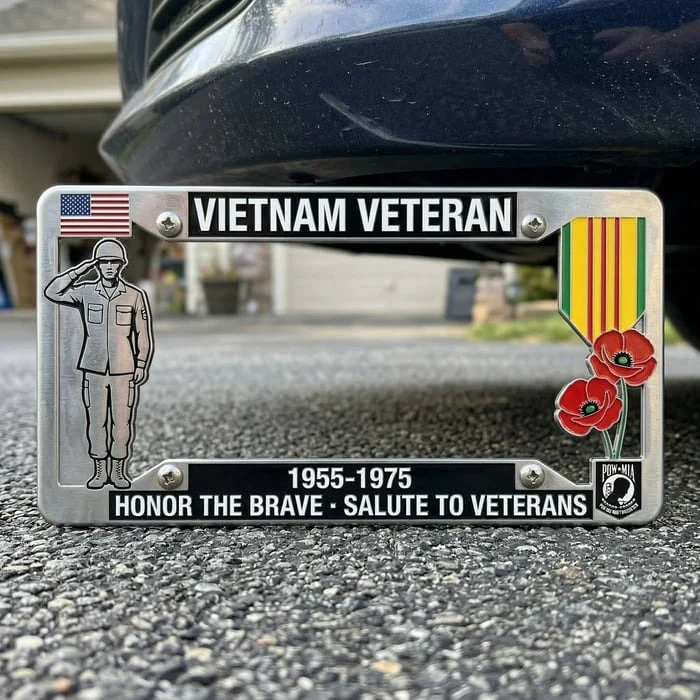 🎖️🦅Vietnam Veteran Tribute License Plate Frame | Perfect for Front & Rear Use - Image 5