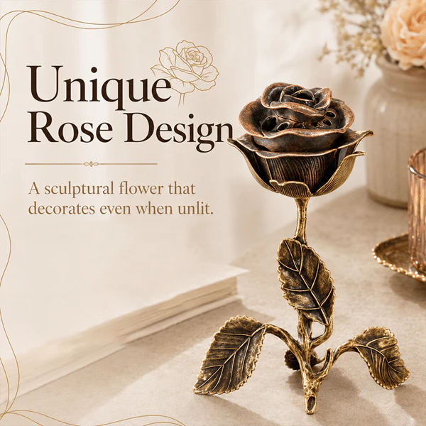 🌹💕 Vintage Rose Incense Burner – A Thoughtful Gift for Meditation & Relaxation Lovers ✨🕯️ - Image 3