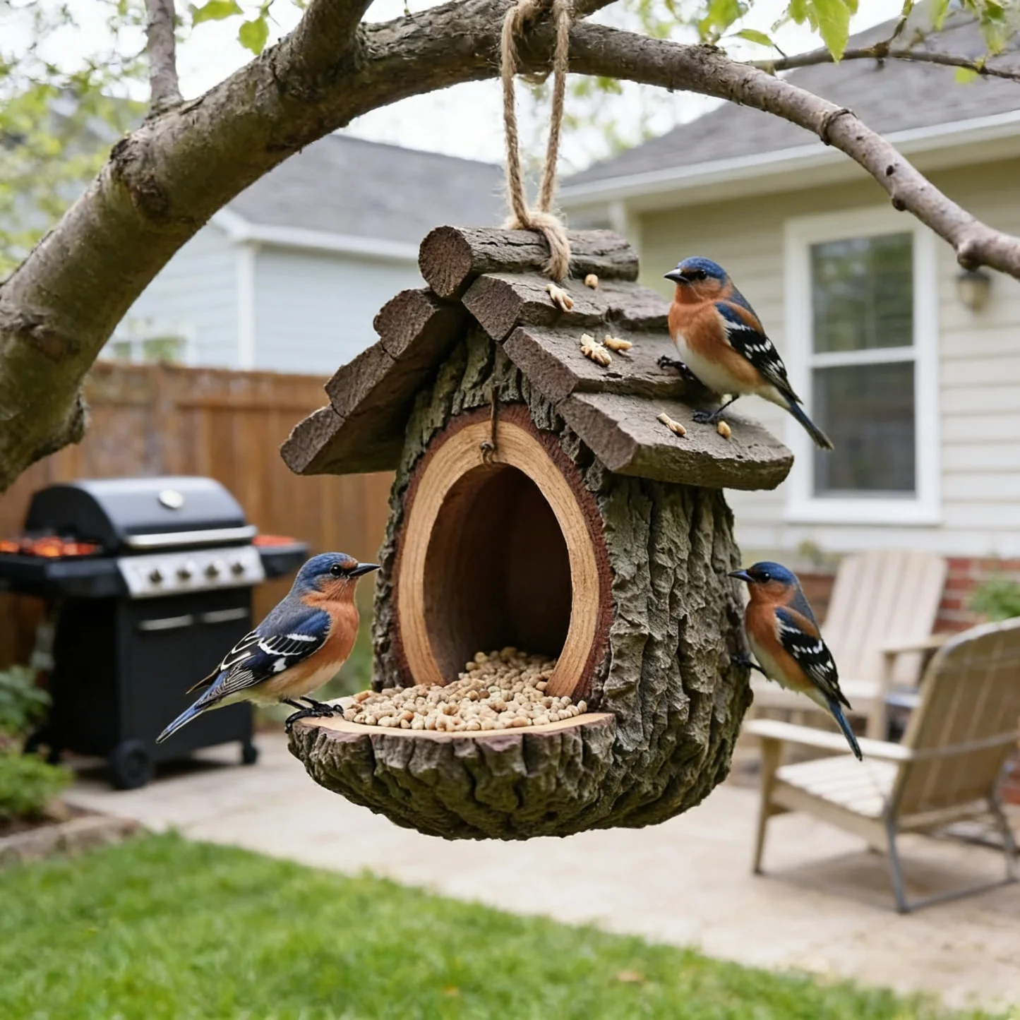 Vintage Treehouse Shape Bird Feeder - Image 2