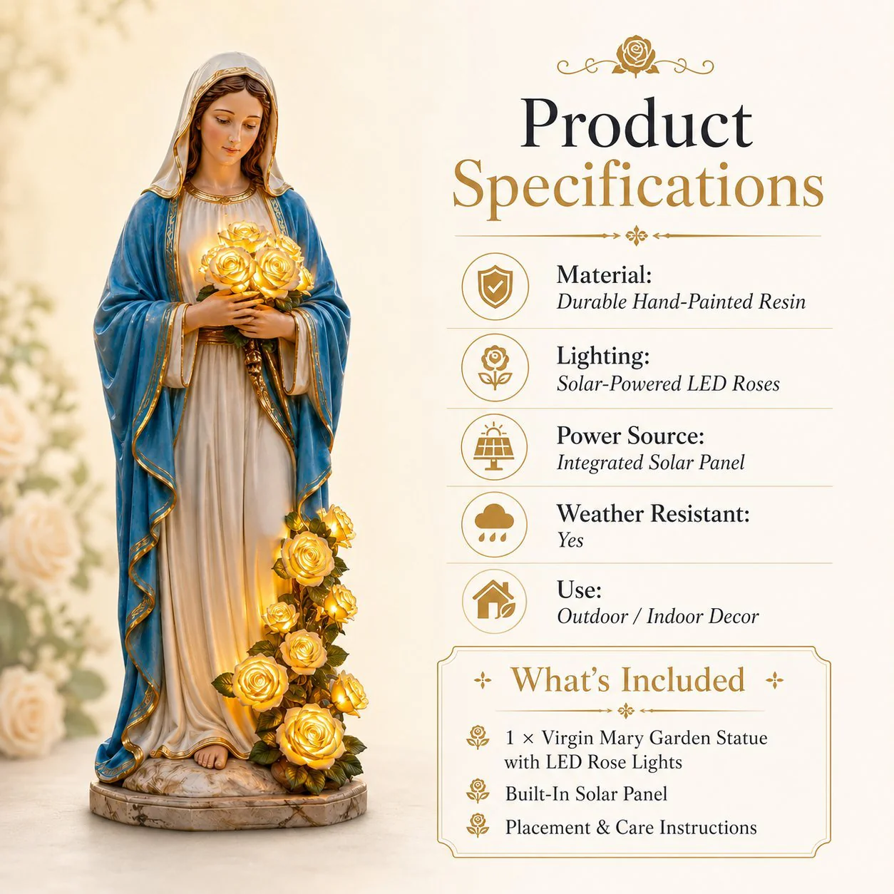💗Virgin Mary Garden Light - Image 6