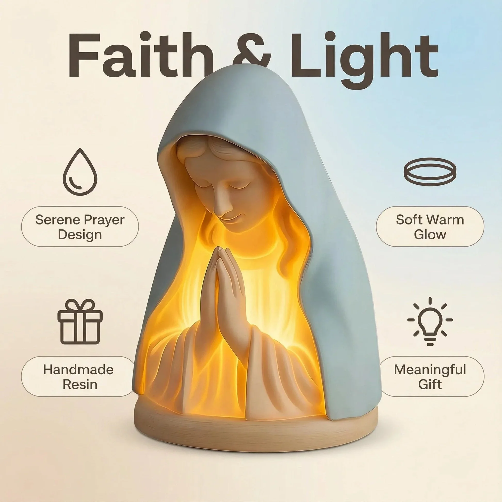 Virgin Mary Prayer Night Light - Image 2