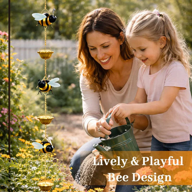 🐝🐝Whimsical Bee Rain Chain— Transforming Rainy Days into a Garden Spectacle - Image 3