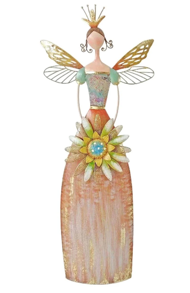 Whimsical Fairy Garden Metal Statues – Enchanted Angel Decor - Image 14
