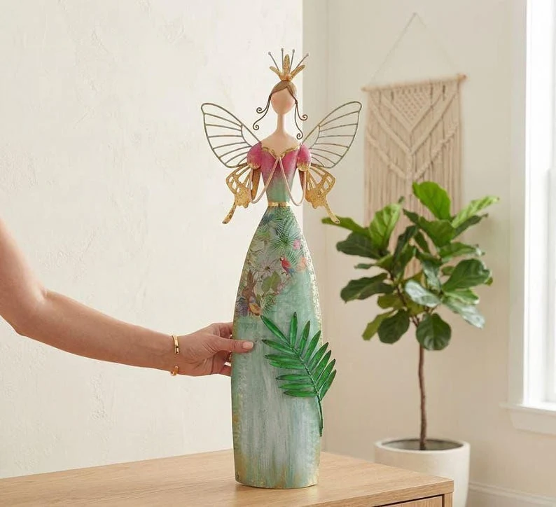 Whimsical Fairy Garden Metal Statues – Enchanted Angel Decor - Image 5