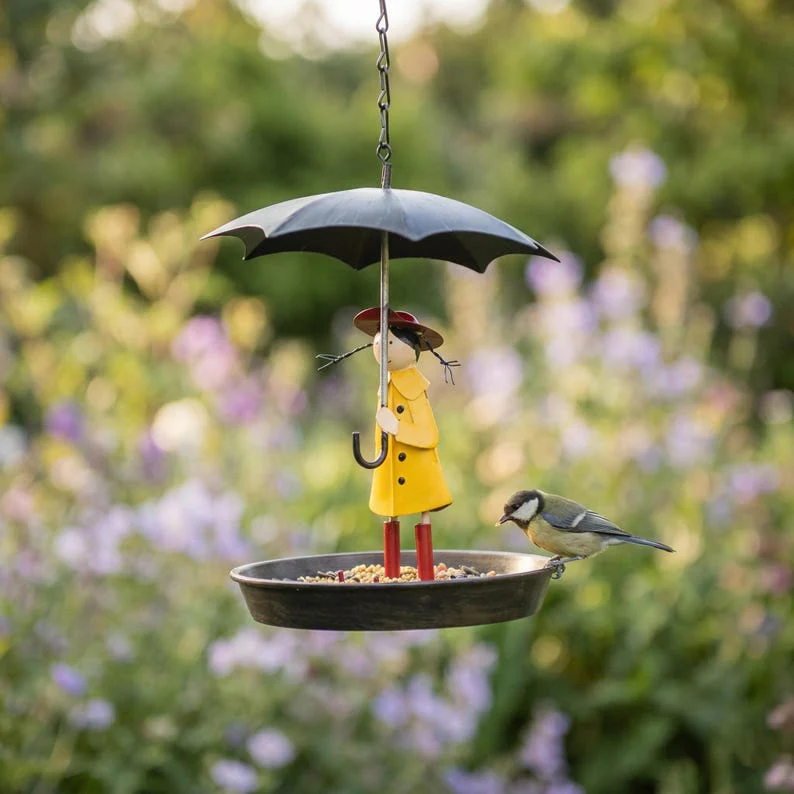 🔥Whimsical Umbrella Girl Bird Feeder, Cute Garden Decor & Perfect Gift for Bird Lovers - Image 4