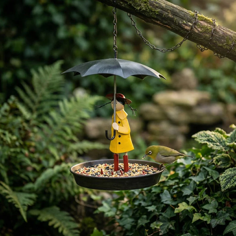 🔥Whimsical Umbrella Girl Bird Feeder, Cute Garden Decor & Perfect Gift for Bird Lovers - Image 5