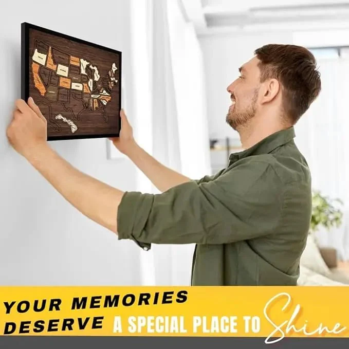 🔥Last Day 49% OFF -❤️Wooden USA Travel Map Puzzle🧩A Stylish Way to Track Your Journey & Memories - Image 9