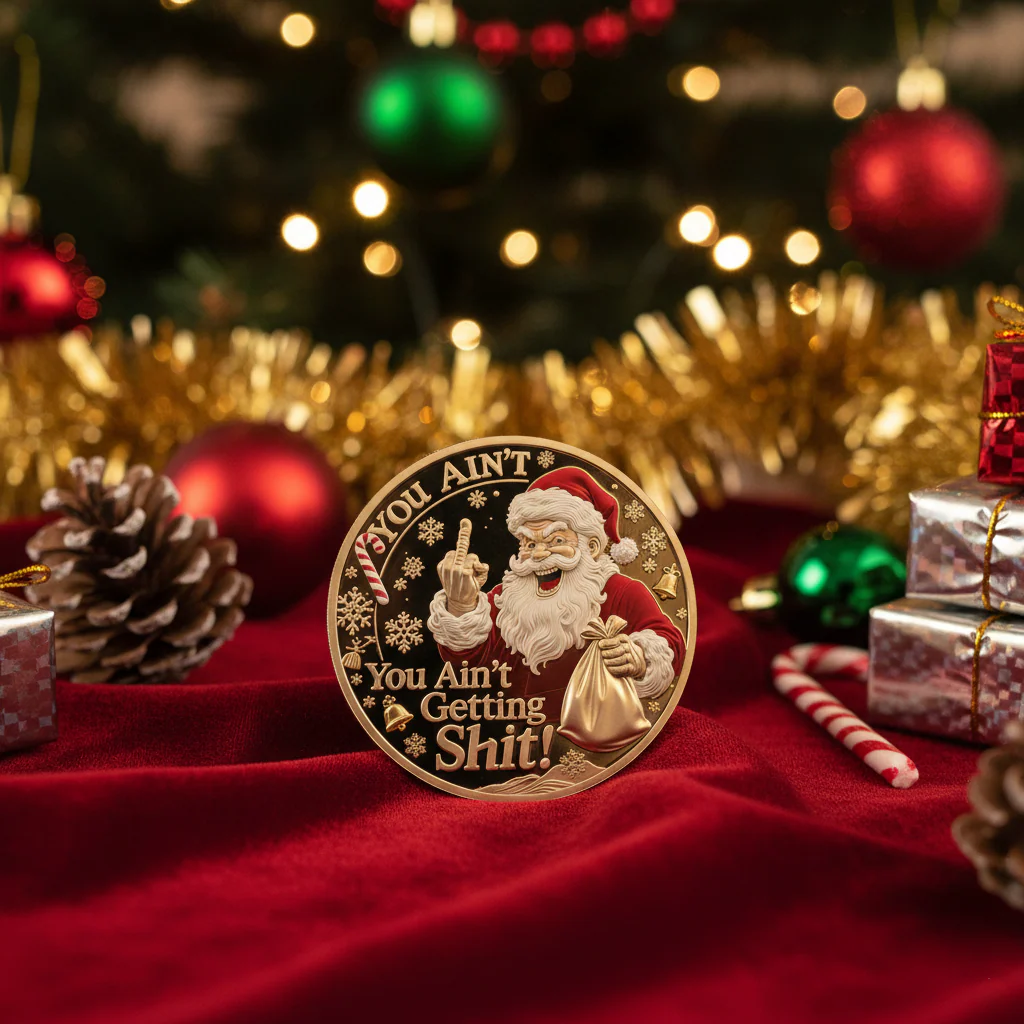 Early Christmas Sale 60%🎅You Ain't Getting Shit Coin – Funny Christmas Gift - Image 3